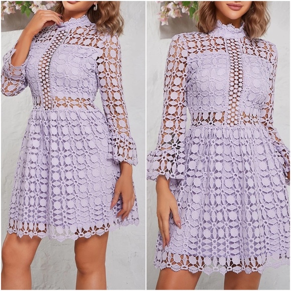 Luxurious Ruffle Sleeve Lace Party Holiday Evening Dress - Picture 10 of 15